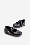 Black Patent Leather Children's Ballerina Flats with Straps Margenis