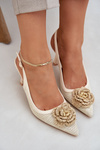 Woven Heels With Open Back Beige Lanithra