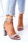 Suede High Heel Sandals Grey Florence