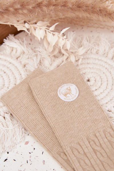Long Woolen Women's Socks Beige