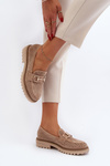 Women's Beige Cutout Detail Moccasins Talesse