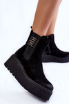 Women's Suede Boots On The Massive Platform Black Savira