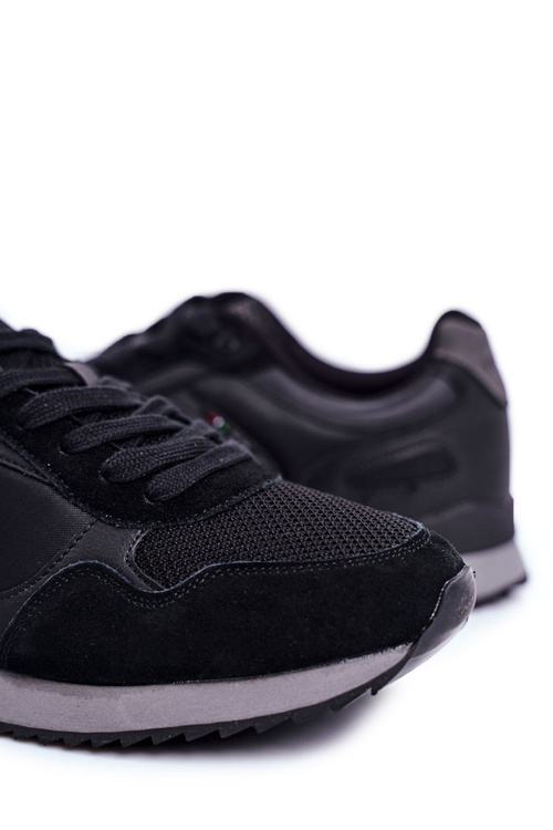 Men's Sport Shoes Suede Leather Black Fonsi