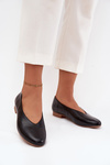 Women's Ballet Flats Made of Eco Leather with Flat Heel Black Olyssia