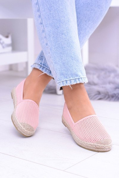 Women's Pink Holey Espadrilles Asumi