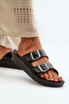 Comfortable Women's Flip Flops with Buckles Inblu CP000034 Black