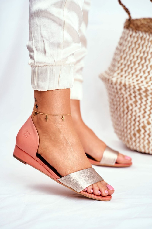 Leather Sandals Maciejka 1971-48 Peach