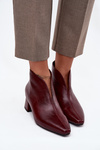 Eco Leather Women's Ankle Boots Heeled Bordeaux Rylina