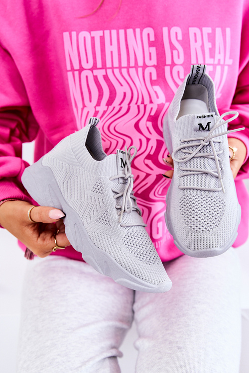Sneakersy Buty Sportowe Skarpetkowe Szare Nolene