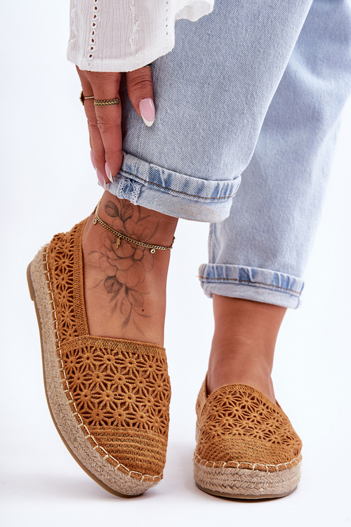 Women's Lace Espadrilles Camel One Lover