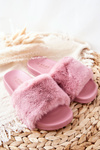 Rubber Moulded Slippers With Eco Fur Dark Pink Emmie