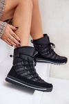 Women's Lace-up Snow Boots Progress PROGJ-22-134 Black