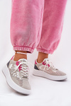 Ladies Sports Shoes With Mesh And Studs Gray Ogalda