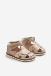 Children's Patterned Sandals With Velcro Gold Maellita