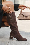 Women's heeled boots made of eco suede brown Lyvienne