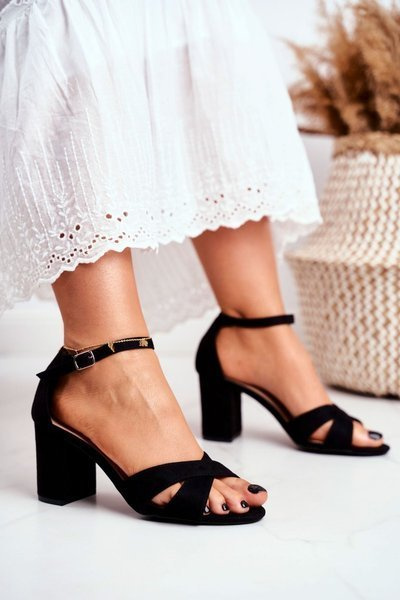 Women's Sandals Eco-Suede Black Lady Milion