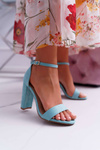 Women's Stiletto Sandals Suede Mint Anastasie