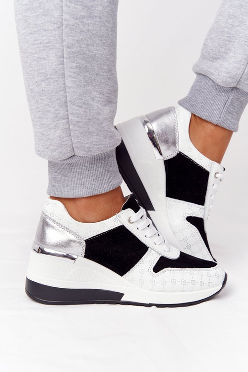 Leather Wedge Sneakers S.Barski Black-White