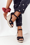 Wedge Sandals With Braids Black Lobos