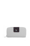 Large Women's Zip Wallet Dots Grey Huntress