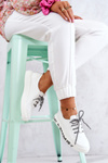 Women's Leather Sneakers On The Platform White Marien