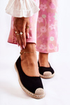 Classic Suede Women's Espadrilles Black Calabria