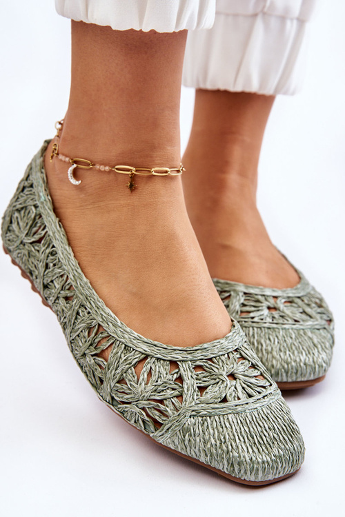 Openwork Fashionable Ballerinas Green Thiago