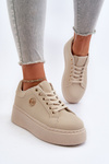 Women's platform sneakers in beige Eshen
