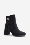 Insulated Women's Heeled Boots Eco Suede Black Saivia