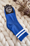 Women's Cotton Sports Socks With Stripes Blue