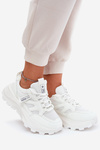 Women's Sports Sneakers On Thick Sole White Prononice