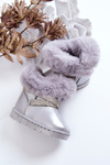 Children's Snow Boots With Cubic Zirconia Silver Hollee