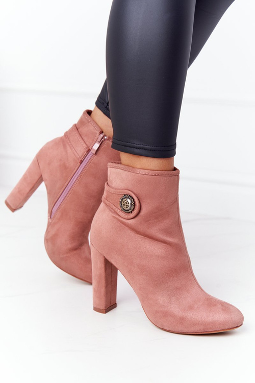 Classic Boots On A Block Heel Lu Boo Pink