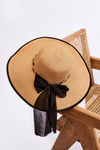 Hat With Fashionable Bow Beige 