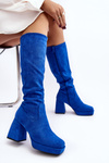 Women's insulated boots on a chunky heel in blue Layala