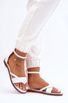 Women's Zipper Flat Flip Flops White Rise Up!