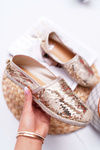 Espadryle Damskie Lu Boo Złote Cekiny