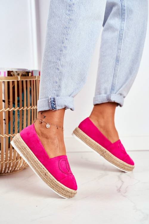 Women's Espadrilles Thick Sole Linen Fuchsia Febi