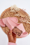 Light Foam Slides With Teddy Bear Pink Todi