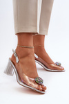 Transparent Sandals with Silver Embellishment D&A MR38-454