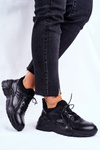 Skórzane Sportowe Buty Sneakersy GOE GG2N3041 Czarne