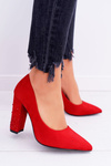 Red Suede Razor pumps