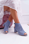 Women's Stiletto Sandals Peep Toe Blue Florina