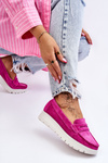 Suede Platform Loafers Fuchsia Milana