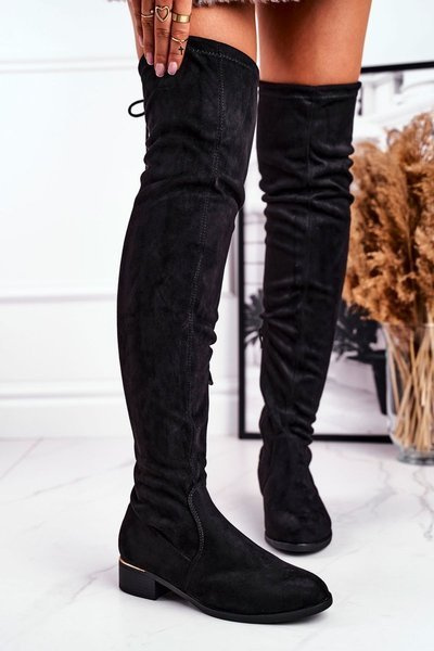 Women's High Boots Over The Knee Eco-suede Black Dove