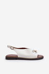 Women's Flat Heeled Sandals with White Ornament Loraeleh