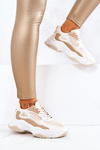 Sportowe Buty Sneakersy Beżowe Retroque