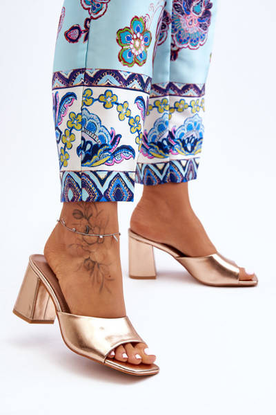 Women's Leather Classic Slippers Rose Gold Loara