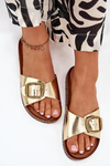 Women Sandals On Cork Platform With Buckle Golden Vianara