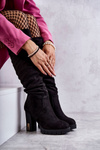 Classic Suede Zipper Boots Black Laylah
